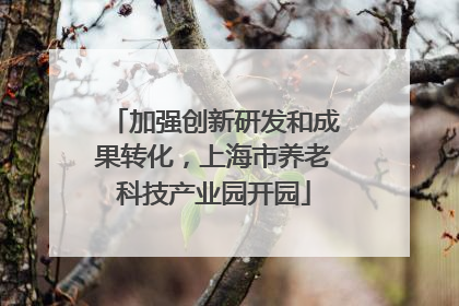 加强创新研发和成果转化，上海市养老科技产业园开园